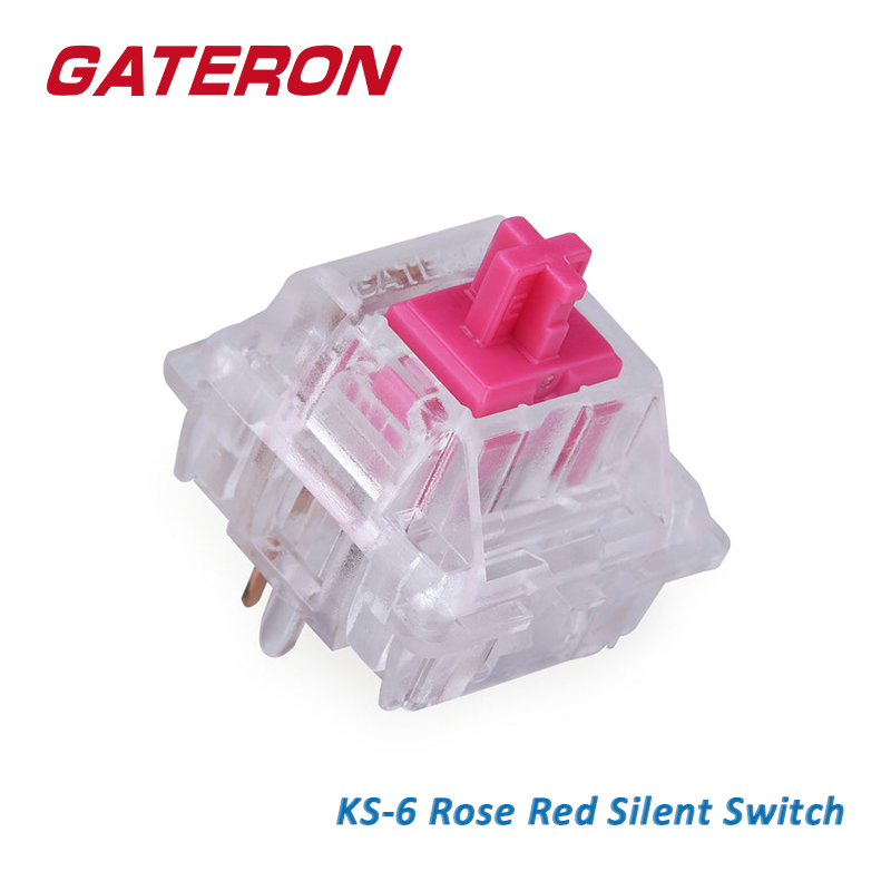 Hot Swap Keyboard Switch 5 Pin - GATERON KS-6 Rosa roja Aliaz silencioso