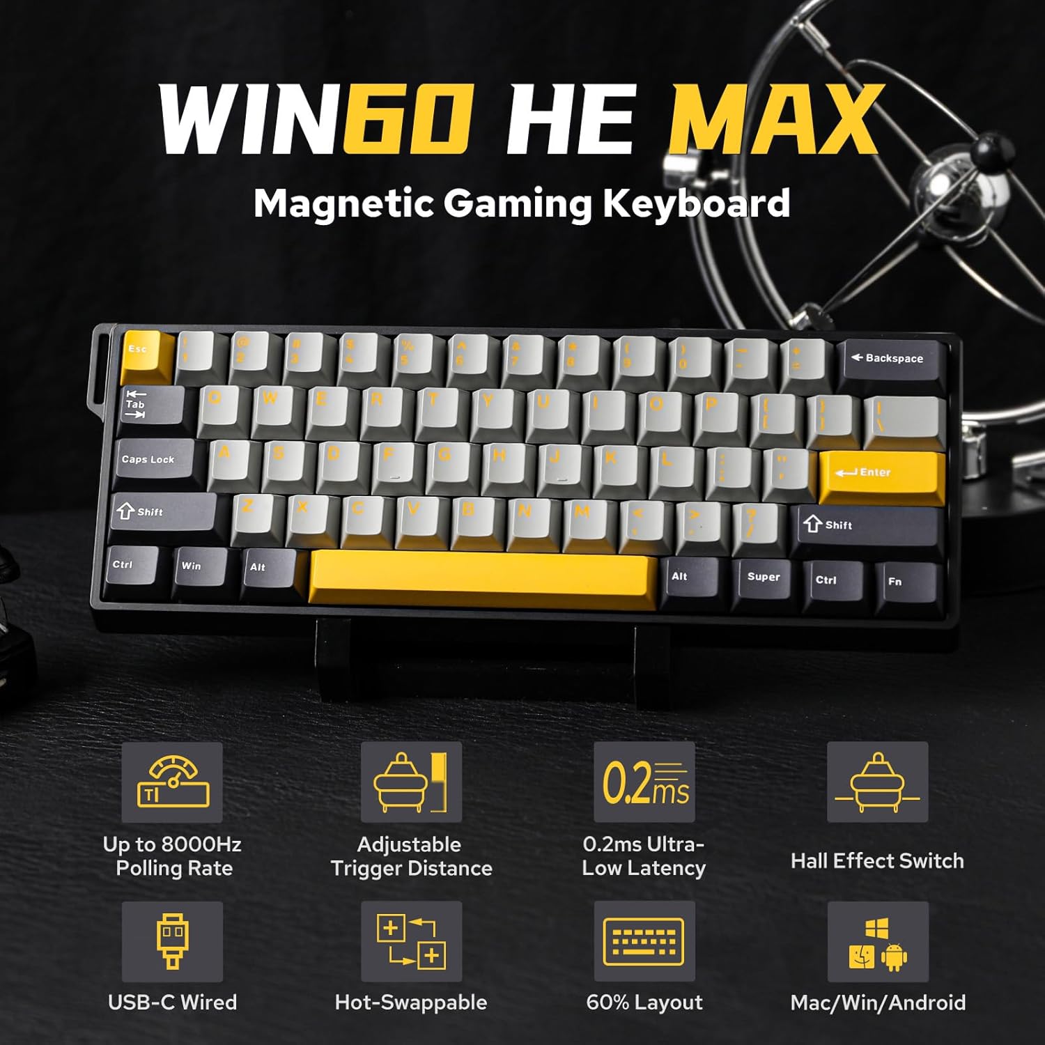 Teclado Mecánico AULA WIN60 HE - Hall Effect Magnetic Switch Keyboard reseña y precio