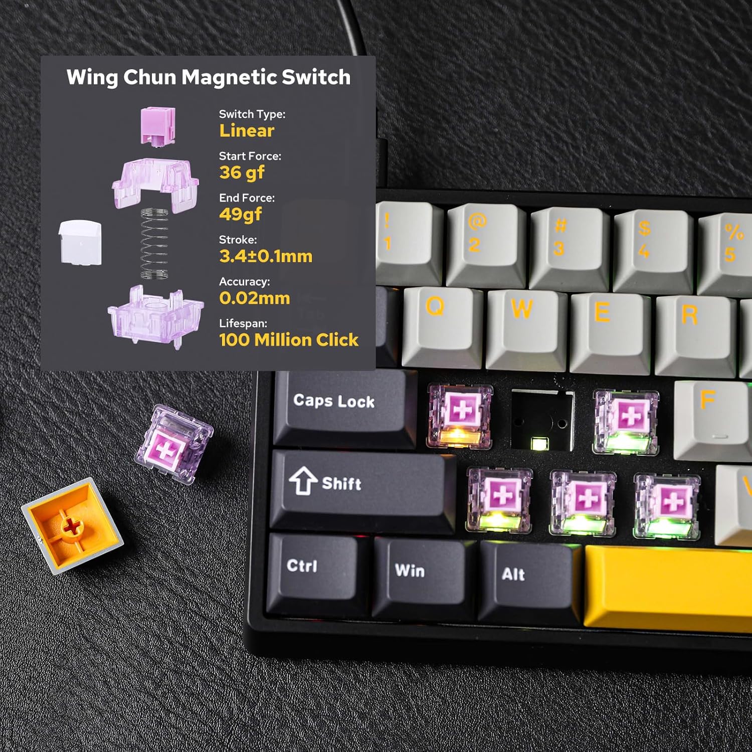Teclado Mecánico AULA WIN60 HE - Hall Effect Magnetic Switch Keyboard reseña y precio