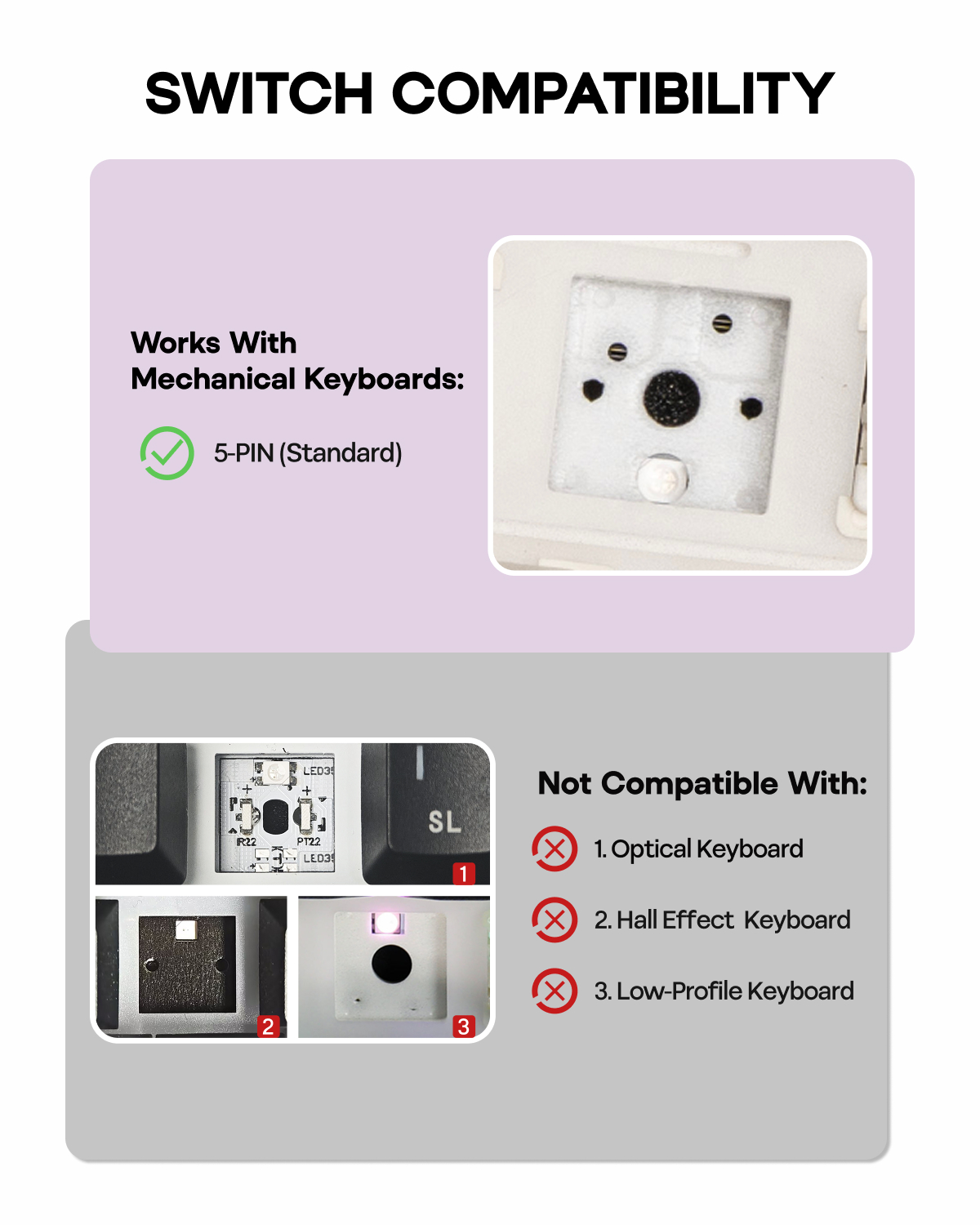 Juego de 100 Interruptores Tác - Hot Swap Keyboard Switch 5 Pin reseña y precio